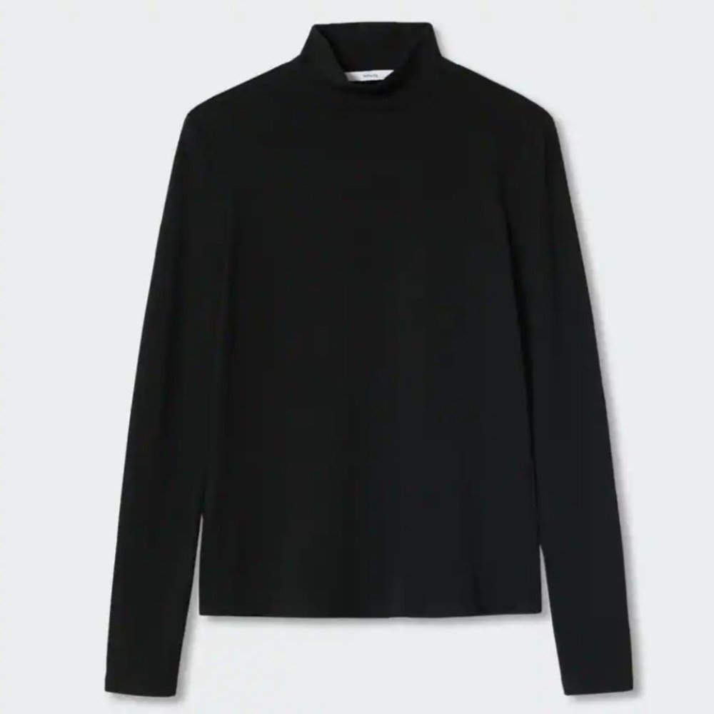 Mango Ribbed long-sleeved t-shirt M